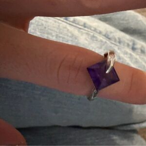 Elegant Purple sterling Silver Ring